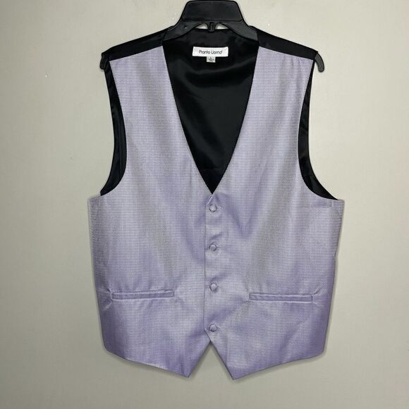 PRONTO UOMO Mens Purple 4-Button Vest EUC Sz L Button-Up Formal Wedding - Picture 1 of 8